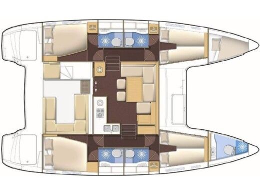 Catamaran  Lagoon 400 S2 boat plan
