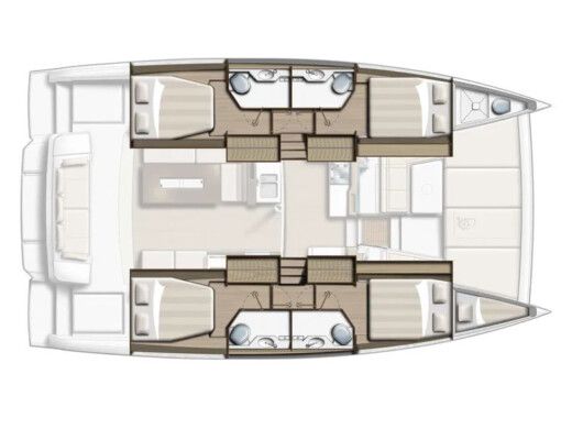 Catamaran  Bali 4.2 Σχέδιο κάτοψης σκάφους