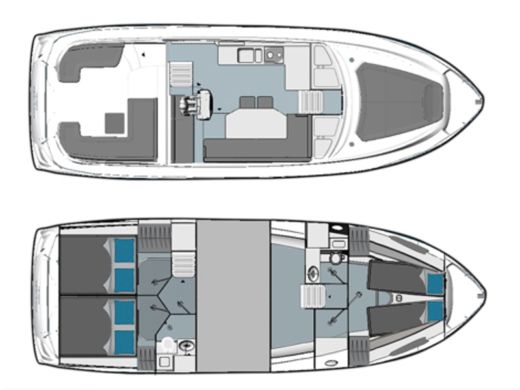 Motorboat BAVARIA E40 Sedan Boot Grundriss
