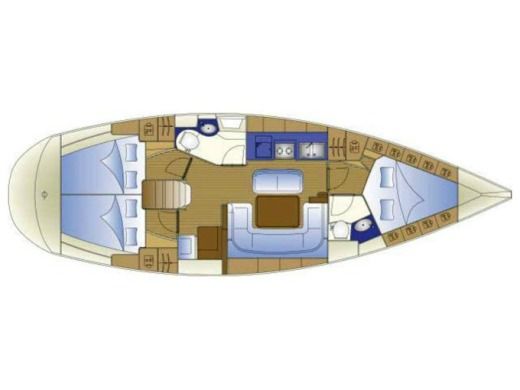 Sailboat Bavaria 40 Cruiser Σχέδιο κάτοψης σκάφους