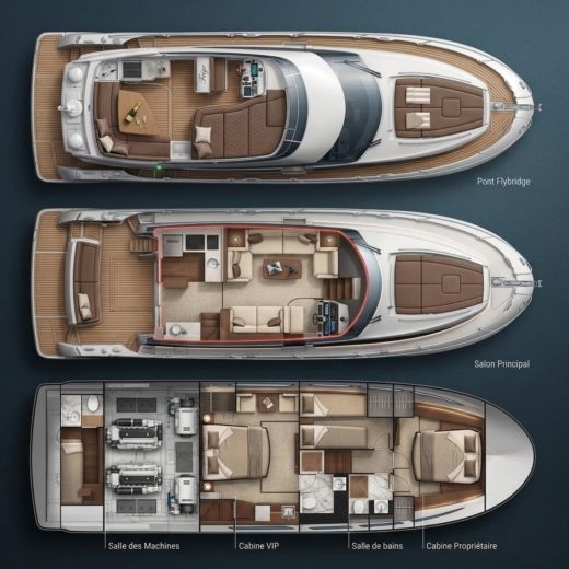 Motorboat Prestige Prestige 520 boat plan