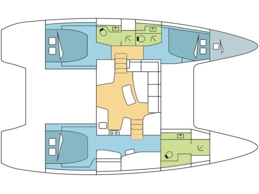 Catamaran Lagoon 42 Owner version Plattegrond van de boot