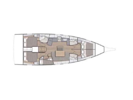 Sailboat Beneteau Oceanis 46.1 Plattegrond van de boot