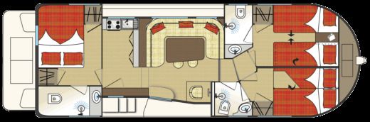 Houseboat 0 Tip Top Σχέδιο κάτοψης σκάφους