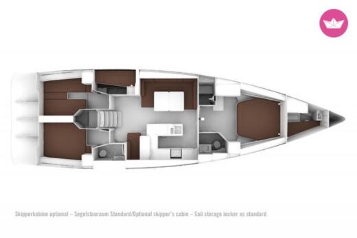 Sailboat BENETEAU Oceanis 38 Boat layout