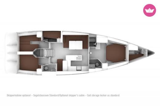 Sailboat BENETEAU Oceanis 38 Plano del barco