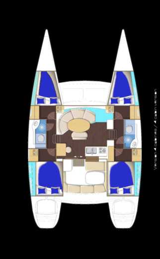 Catamaran Lagoon Lagoon 380 Boot Grundriss