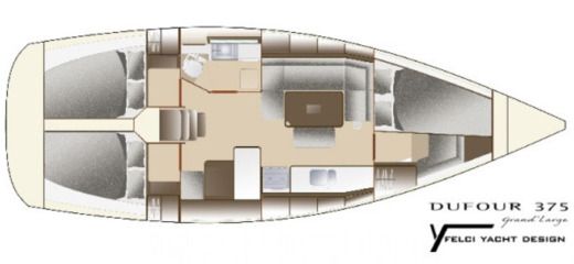 Sailboat Dufour Dufour 375 Grand Large Boot Grundriss