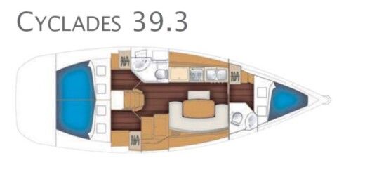 Sailboat Beneteau Cyclades 39.3 boat plan