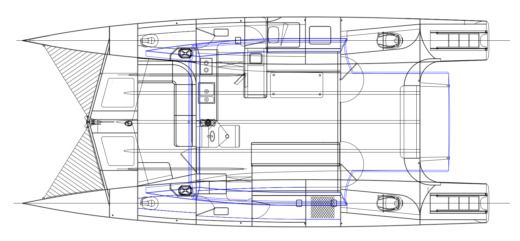 Motorboat Asia Catamarans Co. Ltd Stealth 42 Powercat Boat layout