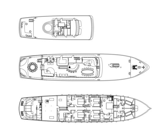 Sail Yacht Corsario Custom Plattegrond van de boot