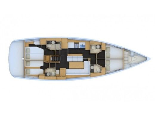Sailboat JEANNEAU 54 Plano del barco