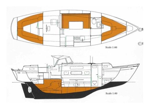 Sailboat Halleberg Rassy Rasmus 35 Ketch Plan du bateau