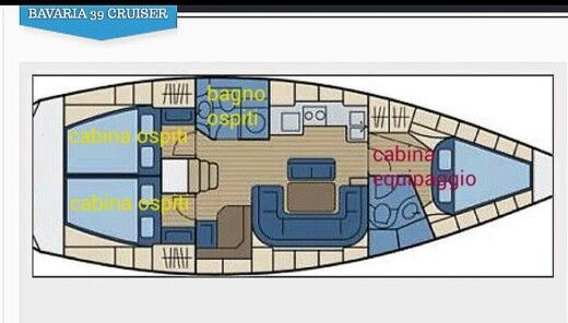 Sailboat Bavaria 39 Cruiser Plan du bateau