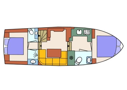 Houseboat Senna Elite Mistral 1150 Plattegrond van de boot