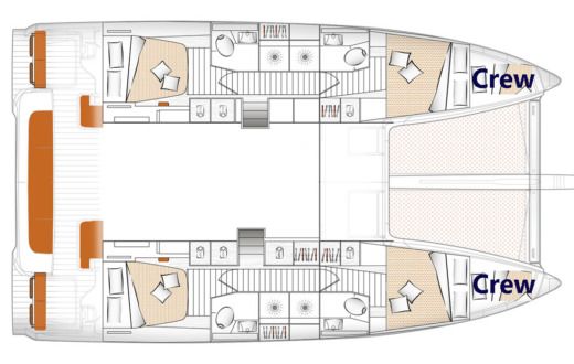 Catamaran Beneteau Excess 14 Σχέδιο κάτοψης σκάφους