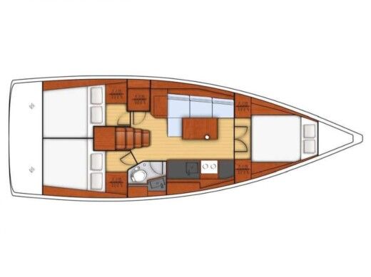 Sailboat BENETEAU OCEANIS 38 Plano del barco