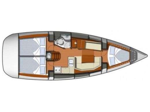 Sailboat  Sun Odyssey 36i Planimetria della barca