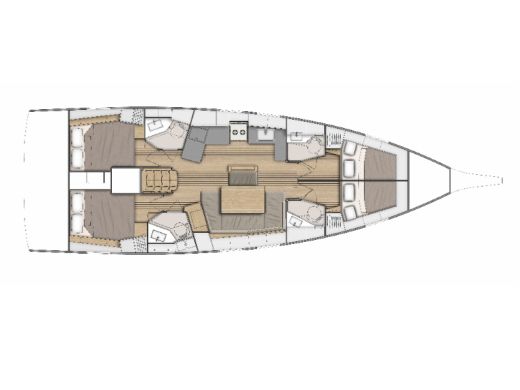 Sailboat  Oceanis 46.1 - 4 cab Boat layout