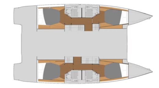 Catamaran  Astréa 42 Plattegrond van de boot