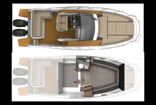 Motorboat Quicksilver Activ 875 Sundeck Plano del barco