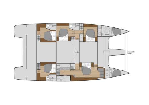 Catamaran Fountaine Pajot Alegria 67 Boot Grundriss