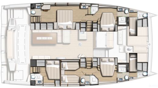 Catamaran Bali - Catana Bali 5.4 Plattegrond van de boot