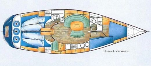 Sailboat X-yachts 412 Plano del barco