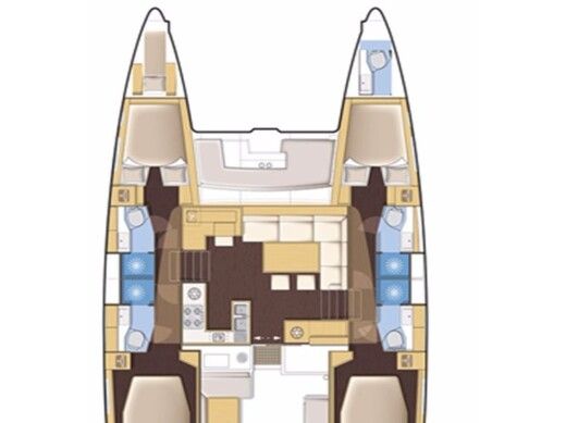 Catamaran  Lagoon 450  Flybridge Plattegrond van de boot