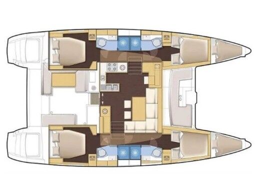 Catamaran  Lagoon 410 S2 Boat design plan