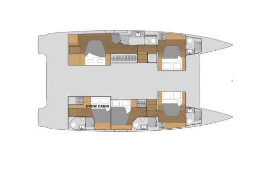 Catamaran Fountaine Pajot Aura 51 Σχέδιο κάτοψης σκάφους