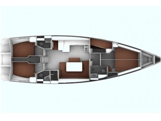 Sailboat Bavaria 51 Cruiser Plattegrond van de boot