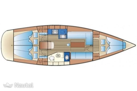 Sailboat Bavaria 34 Cruiser Plano del barco