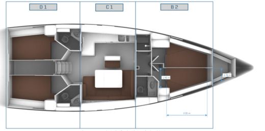 Sailboat Bavaria Cruiser 46 Plano del barco