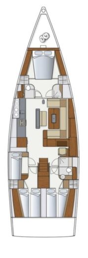 Sailboat Hanse 575 Plattegrond van de boot
