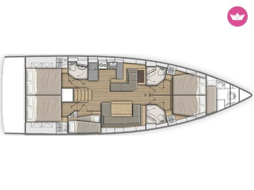 Sailboat Beneteau Oceanis 51.1 Plano del barco
