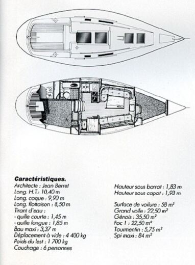 Sailboat Beneteau First 325 Boat layout