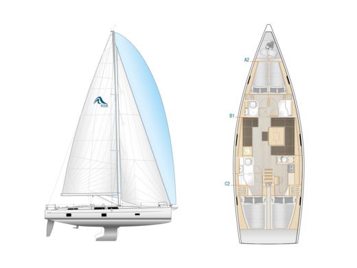 Sailboat Hanse 458 Plan du bateau