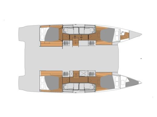 Catamaran  Fountaine Pajot Elba 45 Plattegrond van de boot