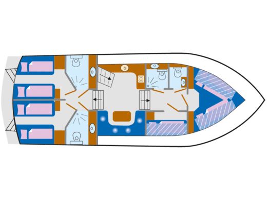 Houseboat Visscher Yachting BV Concordia 125 AC Plan du bateau