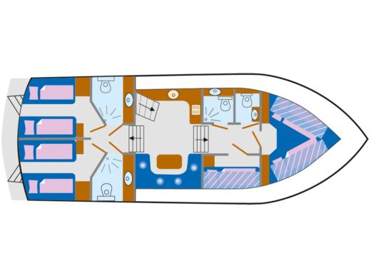 Houseboat Visscher Yachting BV Concordia 125 AC Planimetria della barca