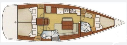 Sailboat Beneteau Oceanis 43 Planimetria della barca