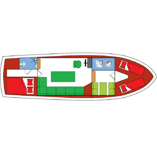 Houseboat Custom Super Vios Plattegrond van de boot