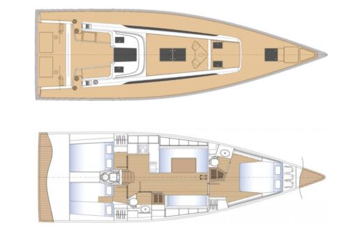 Sailboat Solaris Power 44 Vela Planimetria della barca