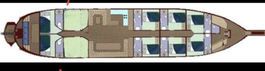 Gulet Gulet 8 cabins Custom 8 cabins Boot Grundriss