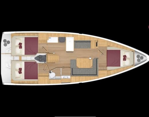 Sailboat Bavaria C 38 boat plan
