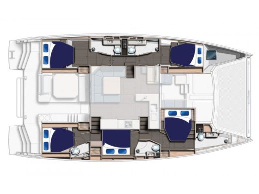 Catamaran  Moorings 5000-5 Plattegrond van de boot