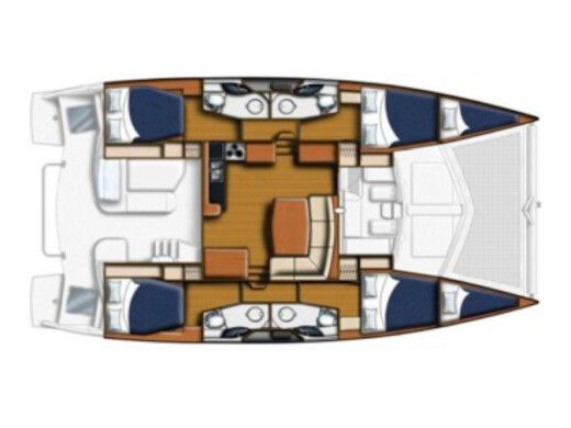 Catamaran Leopard 44 Plattegrond van de boot