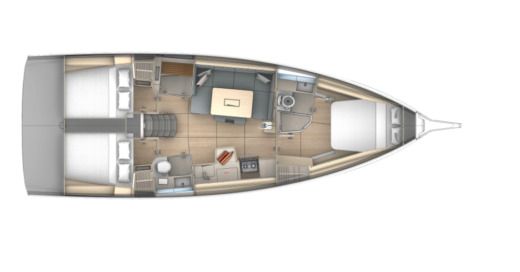 Sailboat Dufour 41 Boat layout