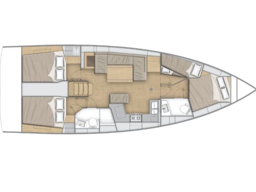 Sailboat  Oceanis 40.1 Plan du bateau